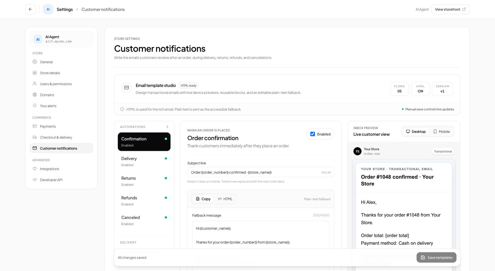 Customer Notification Templates: SMS, WhatsApp & Email Alerts